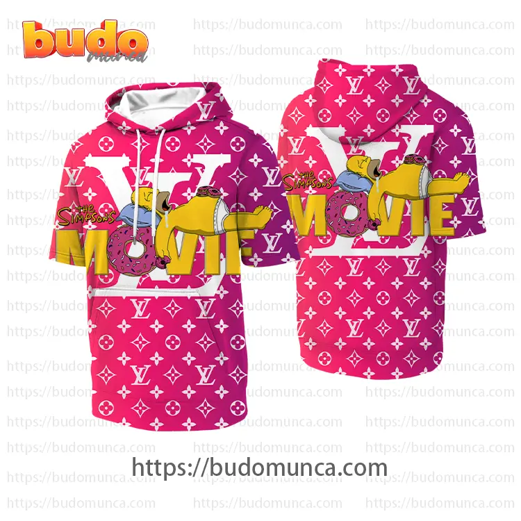 Louis vuitton and the simpsons movies hooded short sleeve t-shirt gift uninque for kid man women